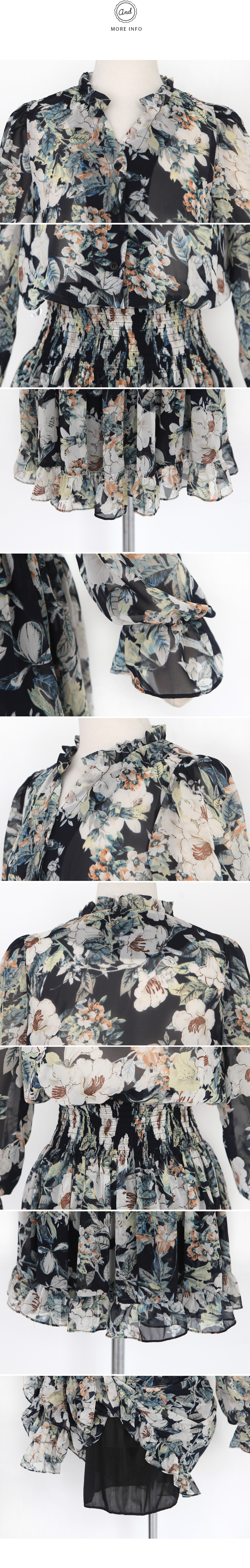 花柄ウエストシャーリングシフォンワンピース・全2色 | DHOLIC | 詳細画像15