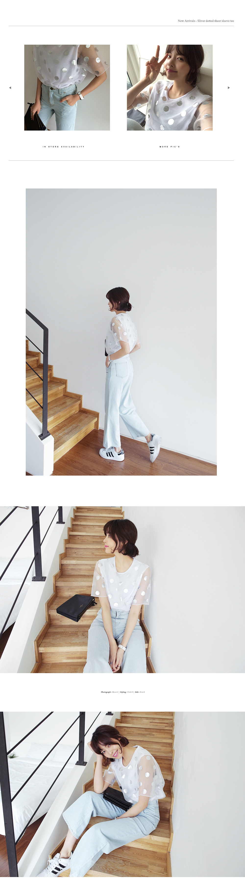 シルバードット柄オーガンジーTシャツ・全3色 | DHOLIC | 詳細画像9