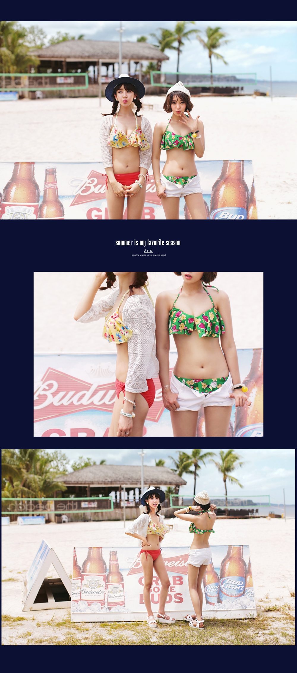 (発送は4/8以降です)新品♡8900円♡ラグナムーン♡フラワービキニ LAGUNAMOON（ラグナムーン）の「【Swimsuit】マクロボーダー