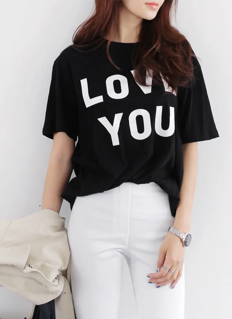 LOVE YOUロゴルーズTシャツ・全4色 | DHOLIC | 詳細画像1