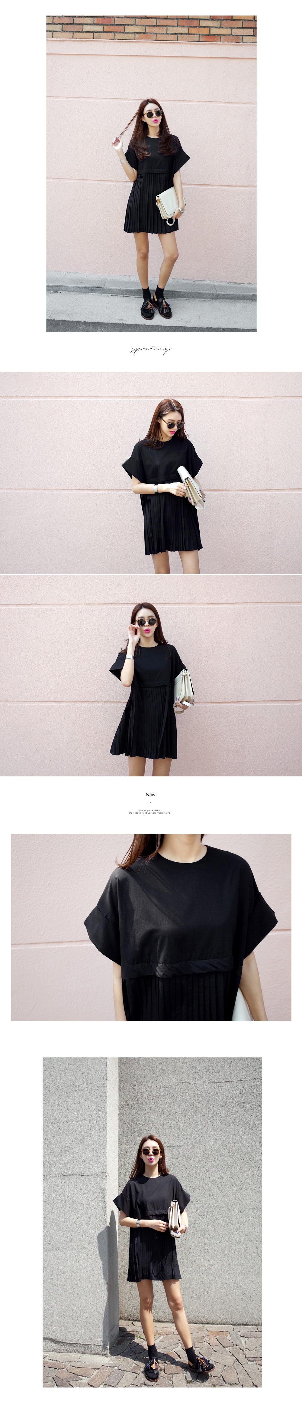 切替プリーツミニワンピース・全2色 | DHOLIC | 詳細画像2