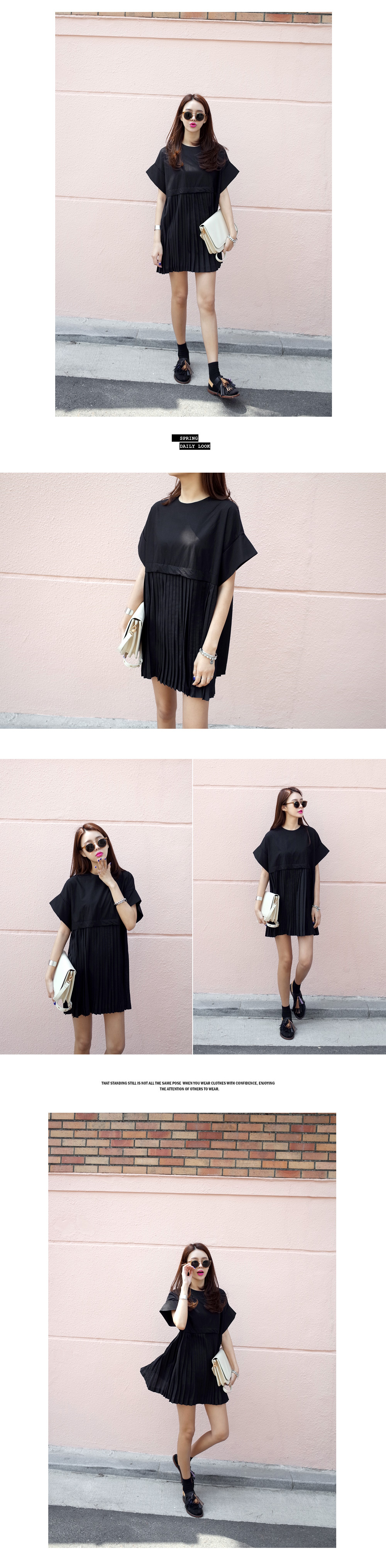 切替プリーツミニワンピース・全2色 | DHOLIC | 詳細画像4