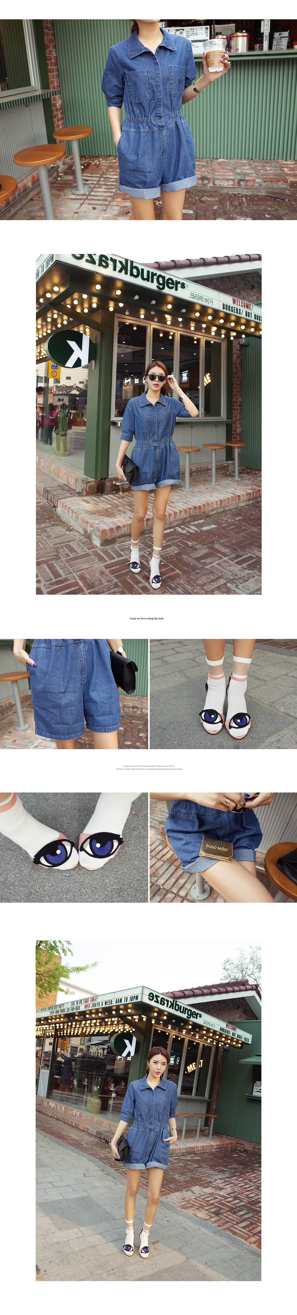 <font color=red><b>●●雑誌ViVi8月号掲載●●</b></font>ブルーデニムオールインワン・全1色 | DHOLIC | 詳細画像4