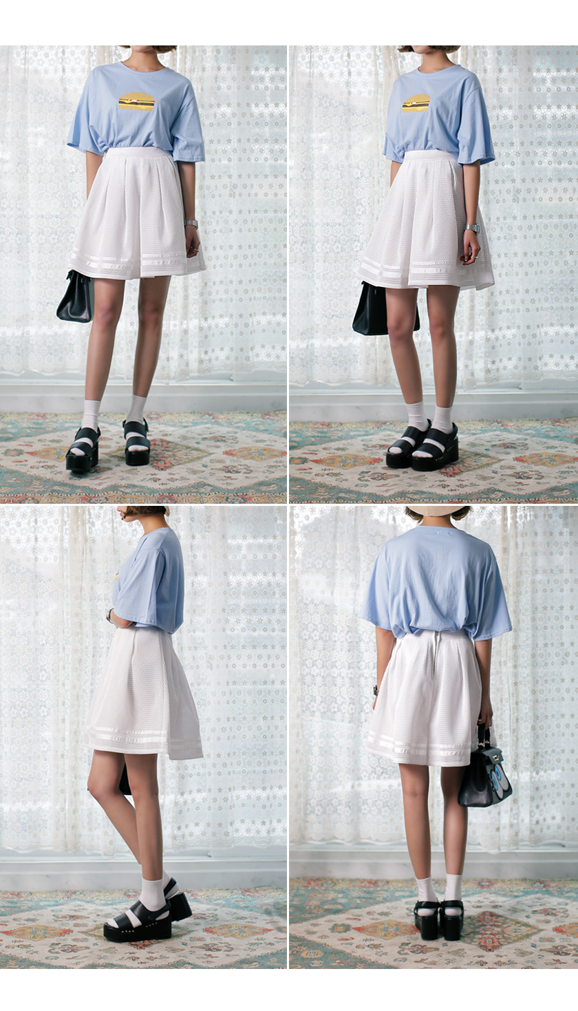 ハンバーガープリントアンバランスTシャツ・全4色 | DHOLIC | 詳細画像8