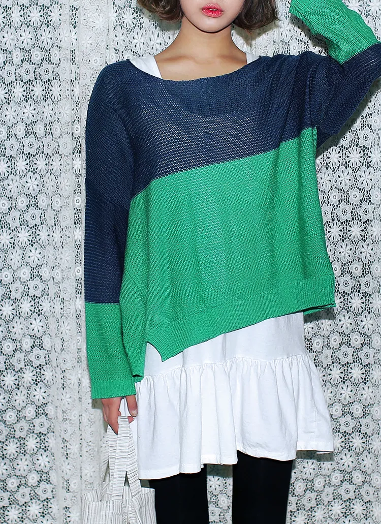 配色シースルーサマーニット・全4色 | DHOLIC | 詳細画像1