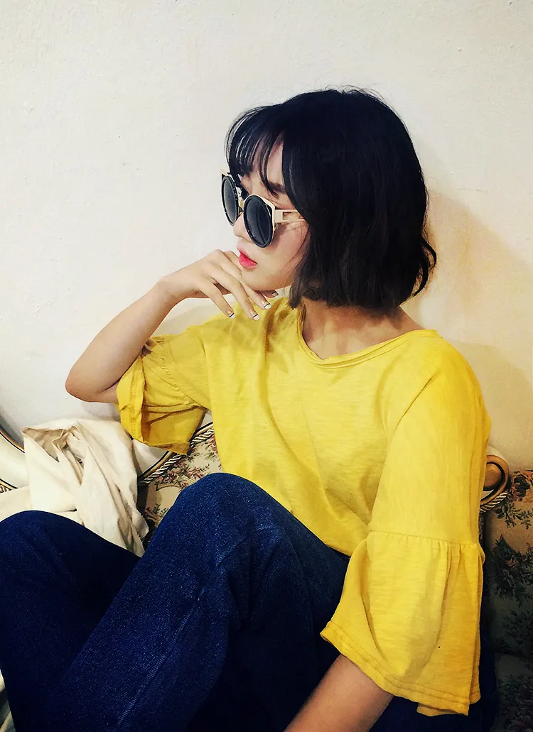 フレアスリーブルーズフィットTシャツ・全5色 | DHOLIC | 詳細画像1