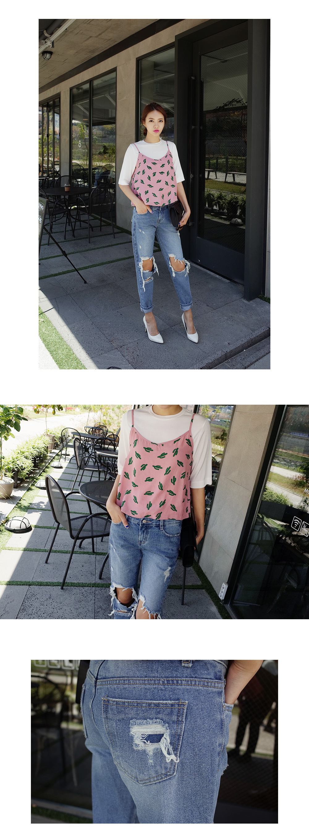 <font color=red><b>●●雑誌Seventeen9月号/ViVi9月号掲載●●</b></font>サボテン柄キャミソール・全3色 | DHOLIC | 詳細画像5