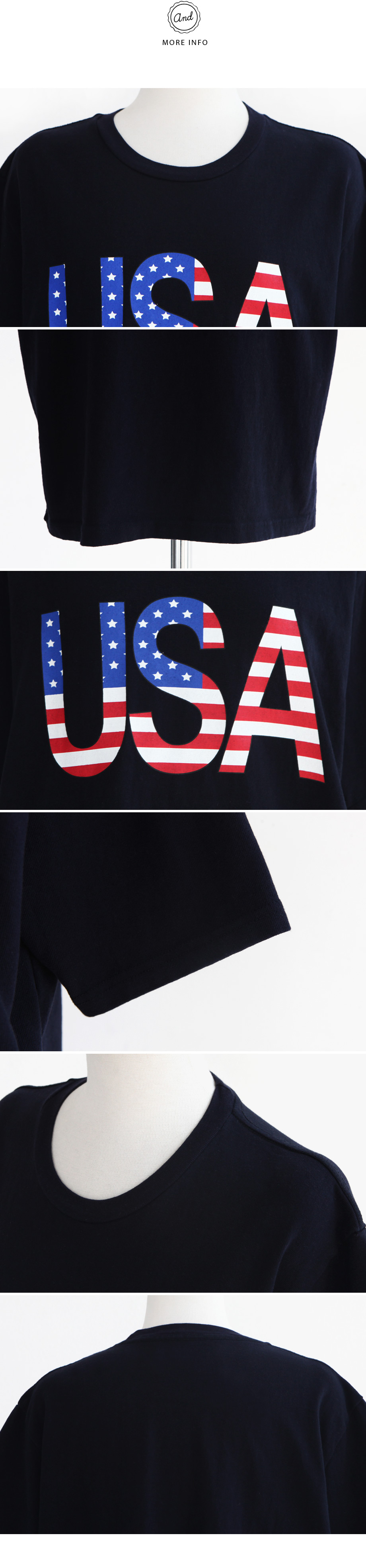 USA星条旗ロゴプリントTシャツ・全2色 | DHOLIC | 詳細画像13