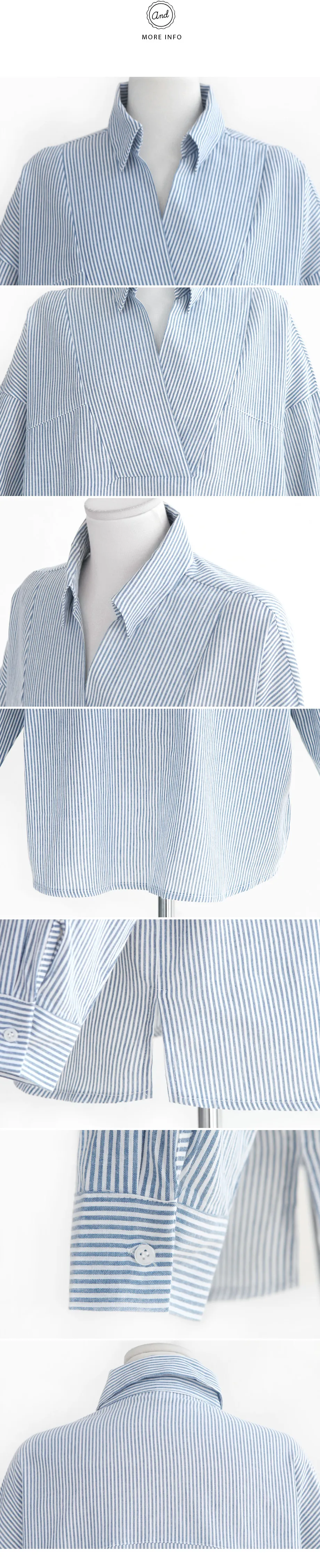 ストライプVネックシャツ・全1色 | DHOLIC | 詳細画像10