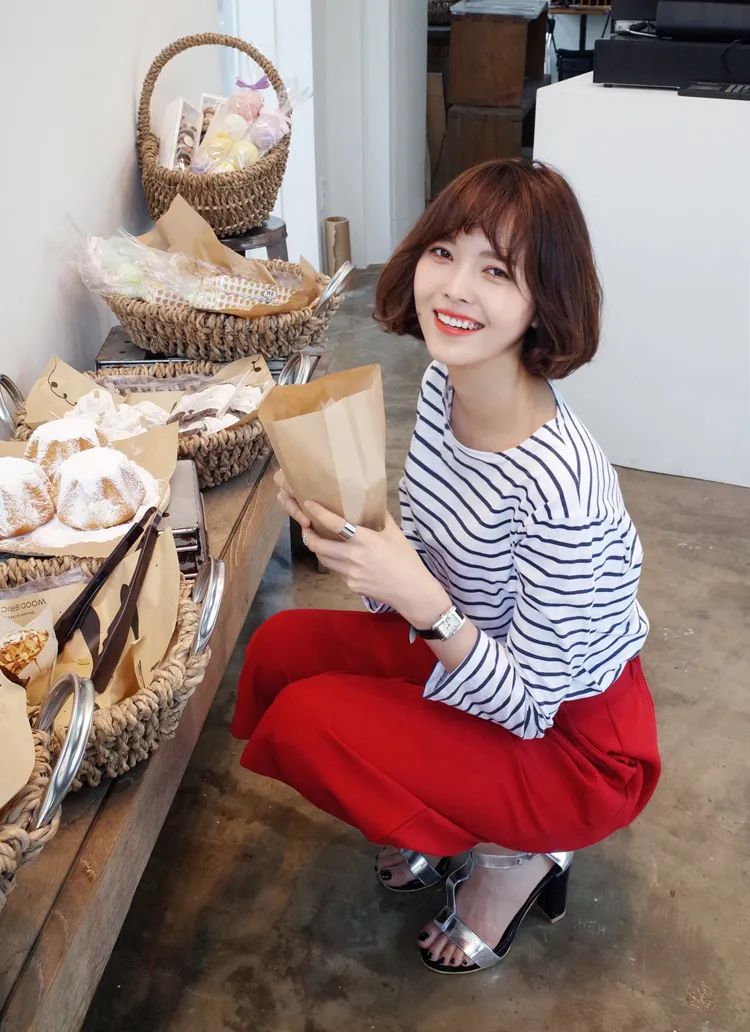 ソフトカラーボーダーTシャツ・全4色 | DHOLIC | 詳細画像1