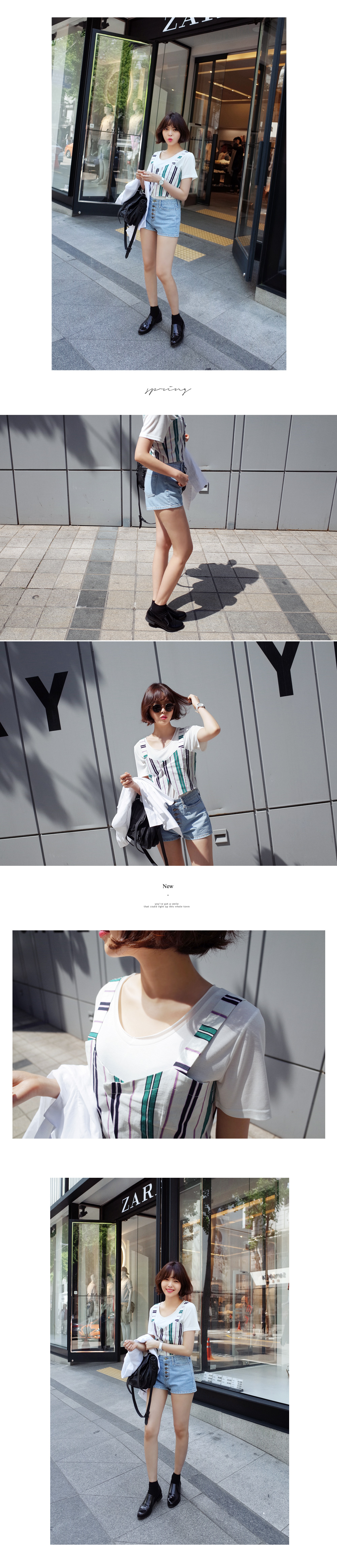 <font color=red><b>●●雑誌mina9月号/CHOKi CHOKi GiRLS8月号掲載●●</b></font>サイドファスナーストライプビスチェ・全2色 | DHOLIC | 詳細画像3