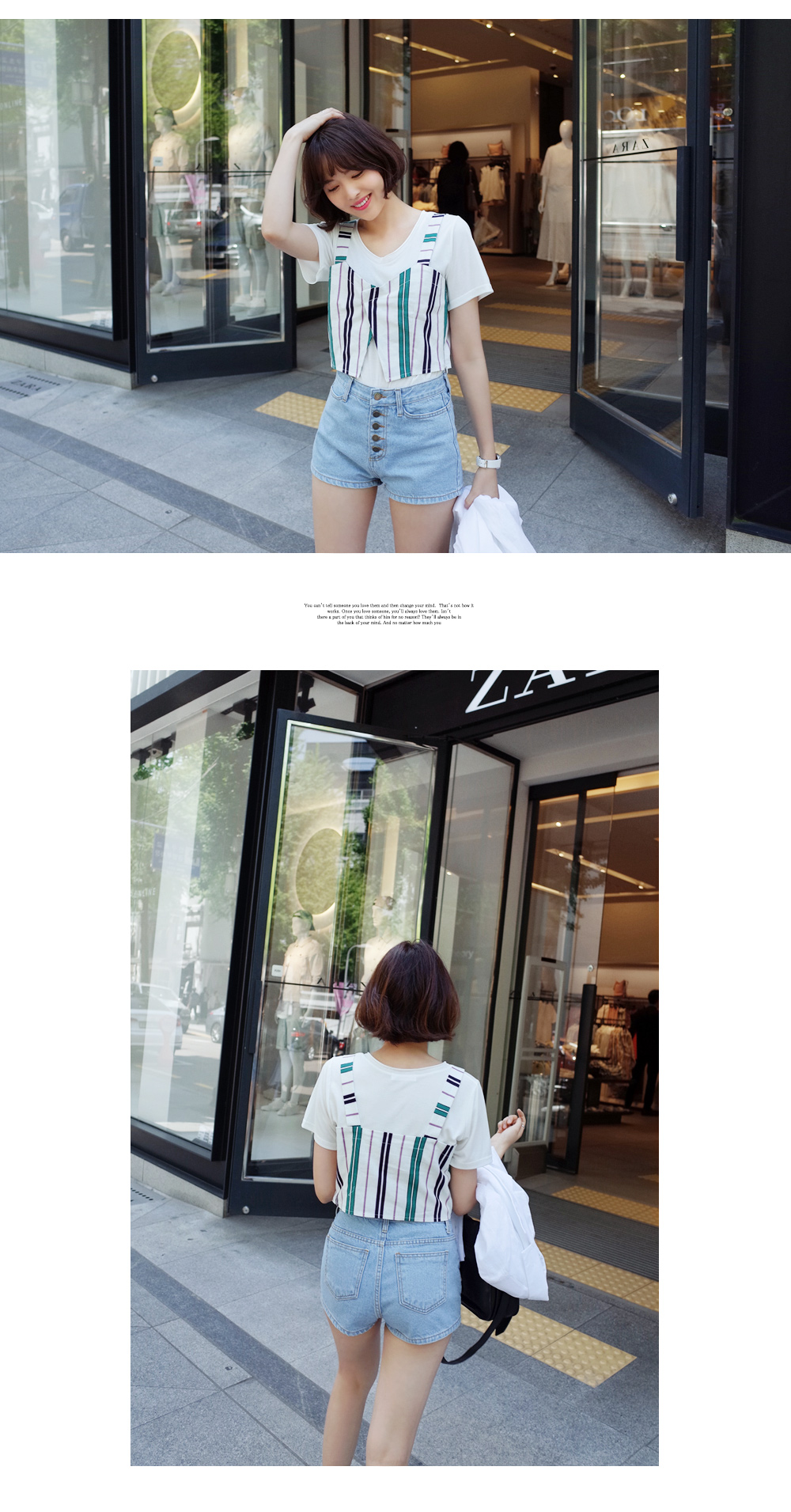 <font color=red><b>●●雑誌mina9月号/CHOKi CHOKi GiRLS8月号掲載●●</b></font>サイドファスナーストライプビスチェ・全2色 | DHOLIC | 詳細画像6