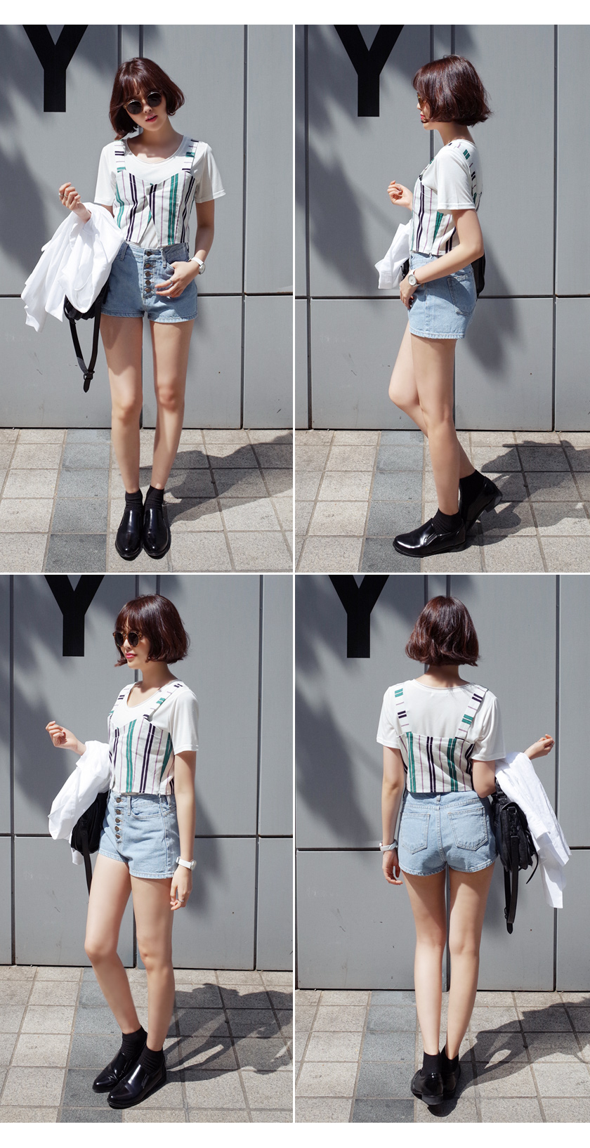 <font color=red><b>●●雑誌mina9月号/CHOKi CHOKi GiRLS8月号掲載●●</b></font>サイドファスナーストライプビスチェ・全2色 | DHOLIC | 詳細画像9