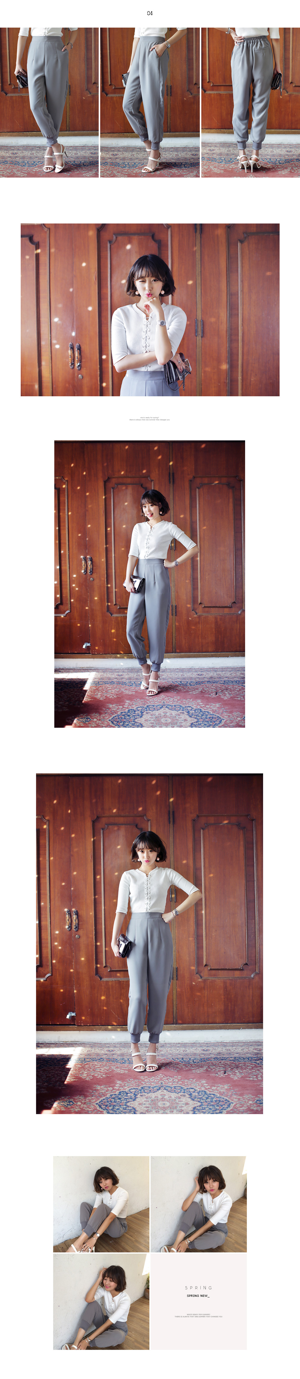 レースアップリブニットトップス・全2色 | DHOLIC | 詳細画像4