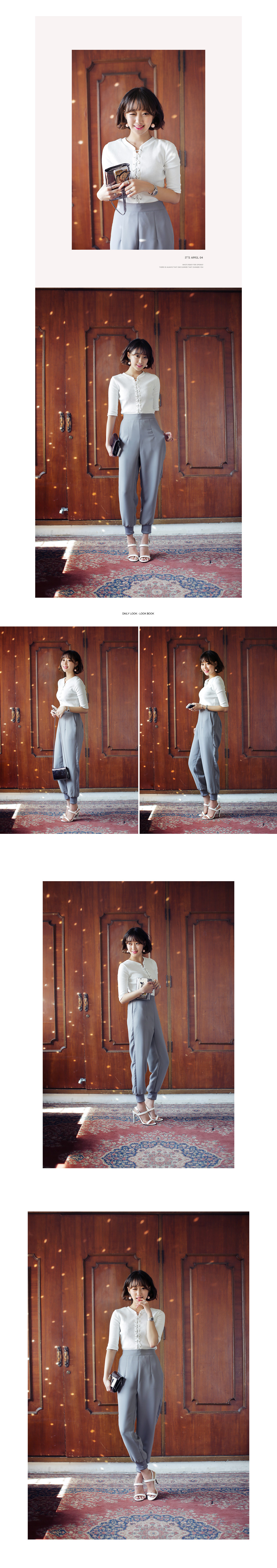 レースアップリブニットトップス・全2色 | DHOLIC | 詳細画像5