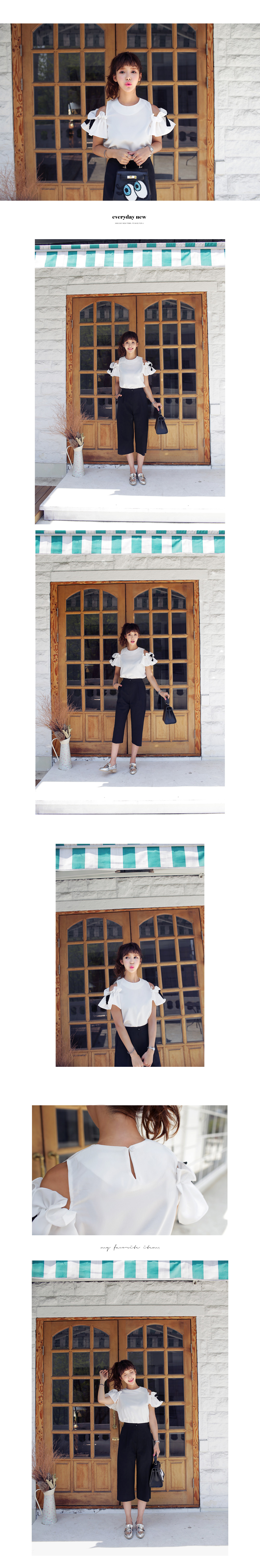 <font color=red><b>●●雑誌ViVi8月号掲載●●</b></font>ショルダーカットアウトリボンブラウス・全2色 | DHOLIC | 詳細画像3