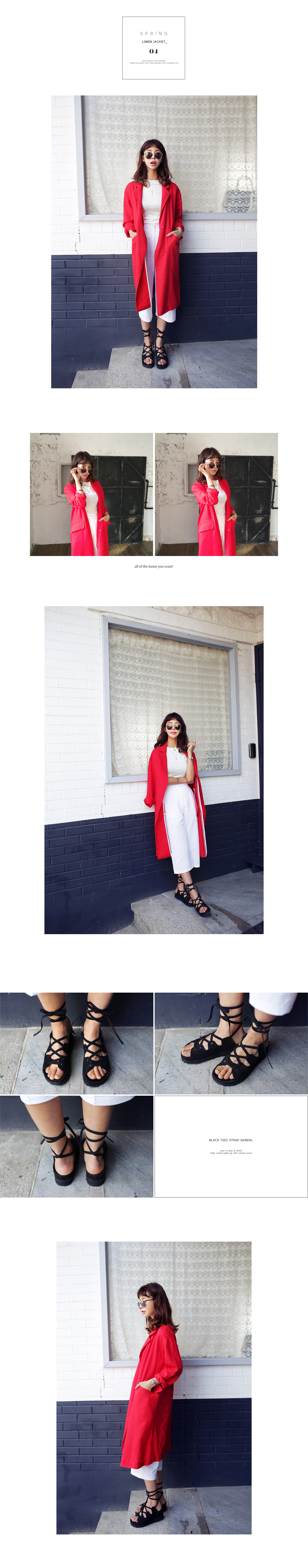 <font color=red><b>●●雑誌JESSICA by Bramo vol.1掲載●●</b></font>レースアップブラックサンダル・全1色 | DHOLIC | 詳細画像2