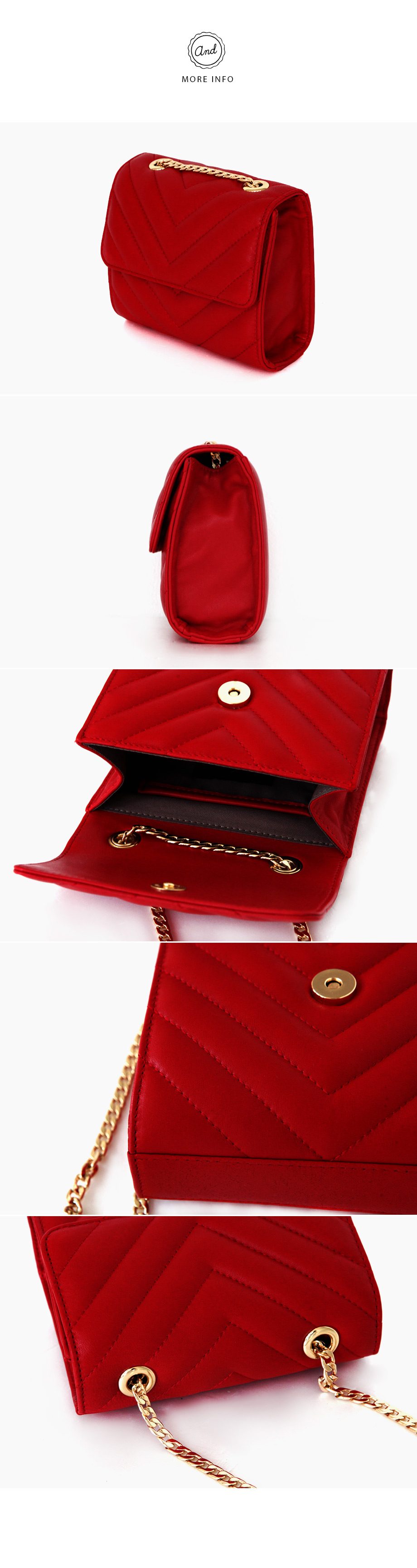 Vステッチ本革チェーンミニバッグ・全8色 | DHOLIC | 詳細画像23