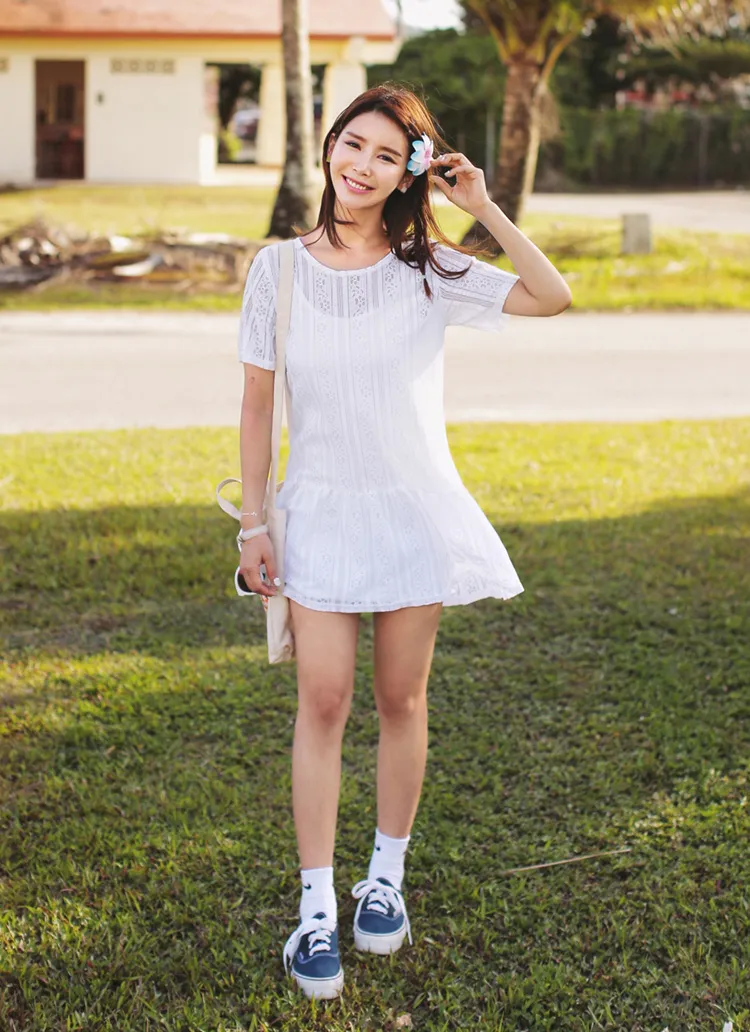 インナーsetレース半袖ワンピース・全2色 | DHOLIC | 詳細画像1