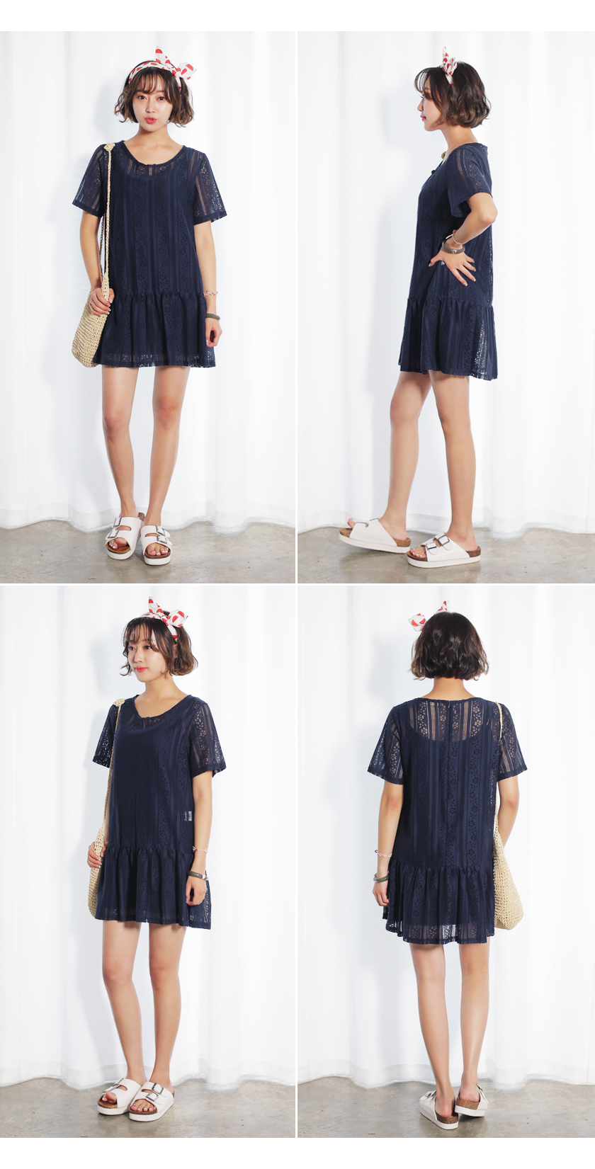 インナーsetレース半袖ワンピース・全2色 | DHOLIC | 詳細画像8