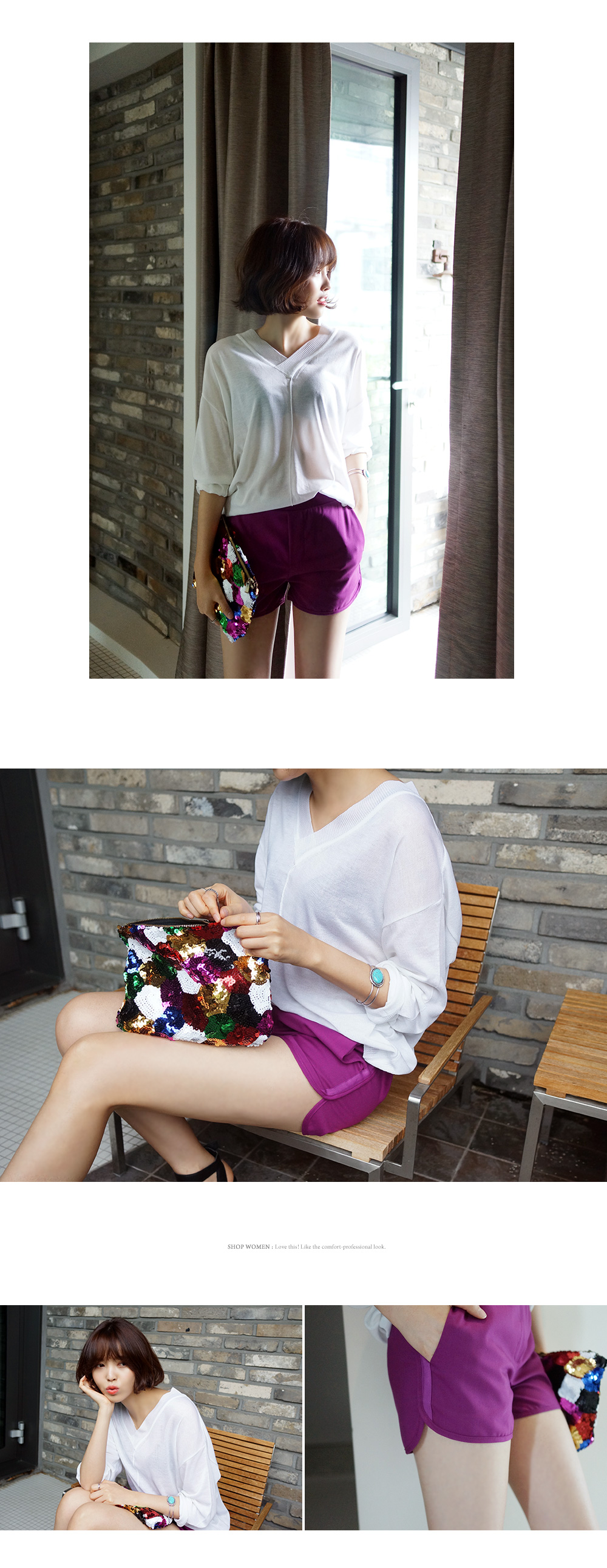 Vネックルーズサマーニット・全3色 | DHOLIC | 詳細画像3