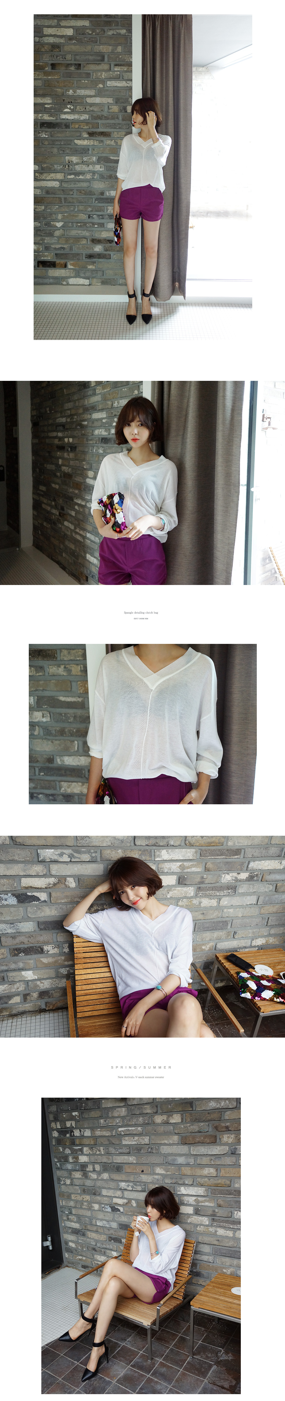 Vネックルーズサマーニット・全3色 | DHOLIC | 詳細画像5