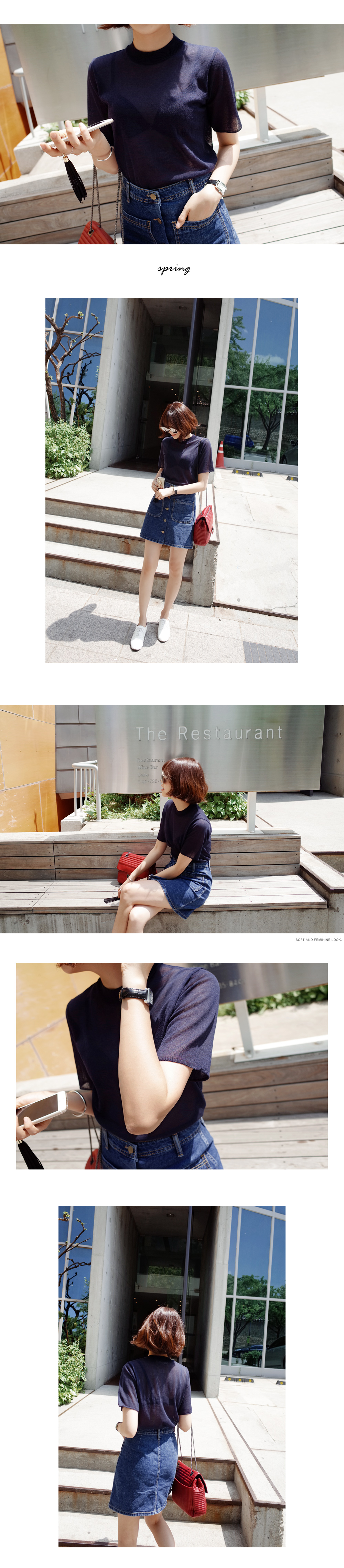 首つまりシースルーサマーニットTシャツ・全4色 | DHOLIC | 詳細画像2