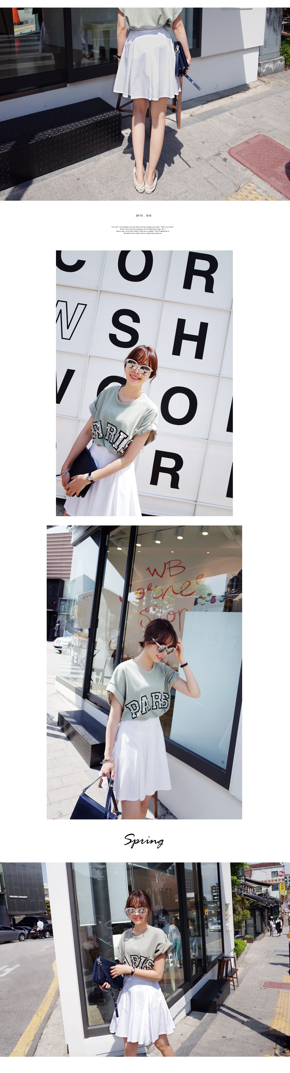 PARISパールビジューロゴTシャツ・全3色 | DHOLIC | 詳細画像5