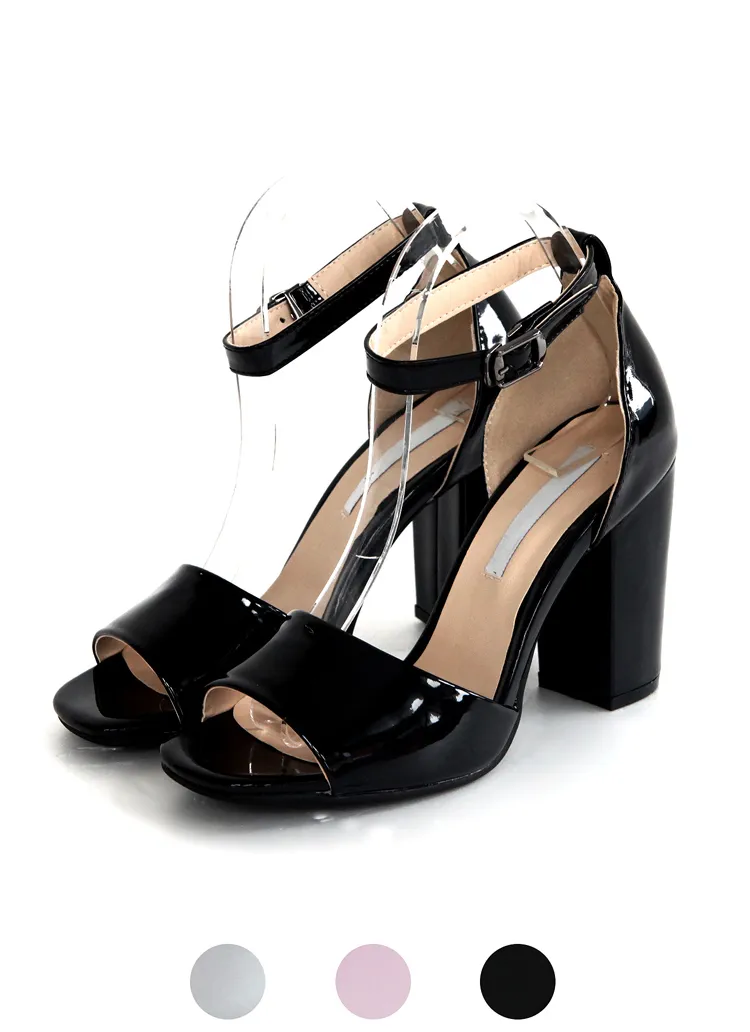 オープントゥエナメルストラップヒール・全3色 | DHOLIC | 詳細画像1