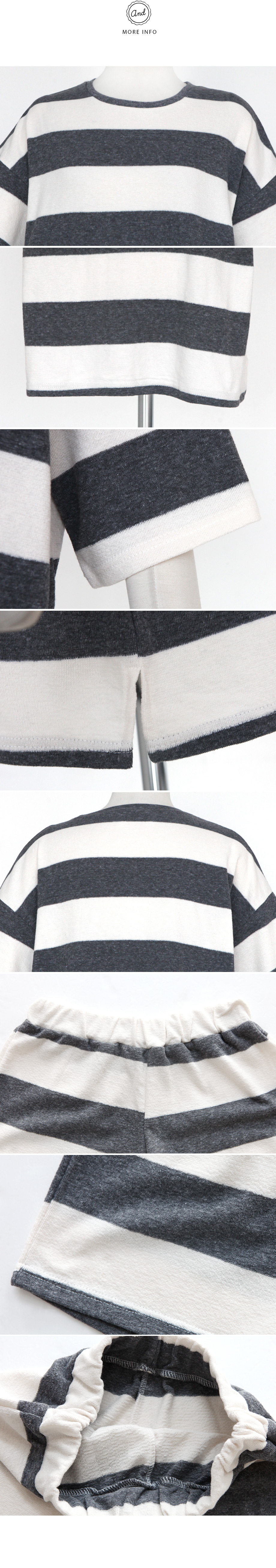 ボーダーTシャツ&ショートパンツセットアップ・全3色 | DHOLIC | 詳細画像10