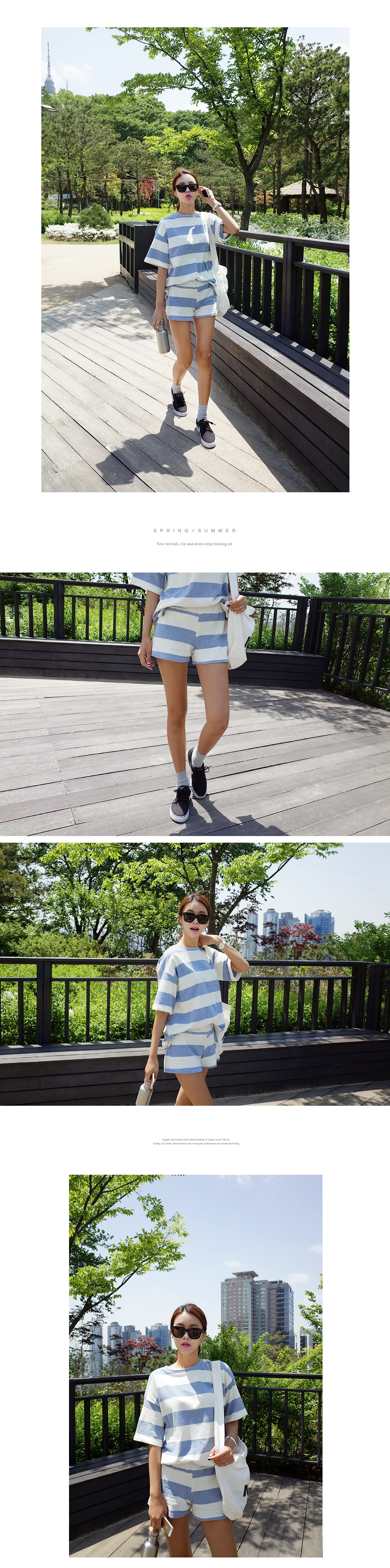 ボーダーTシャツ&ショートパンツセットアップ・全3色 | DHOLIC | 詳細画像6