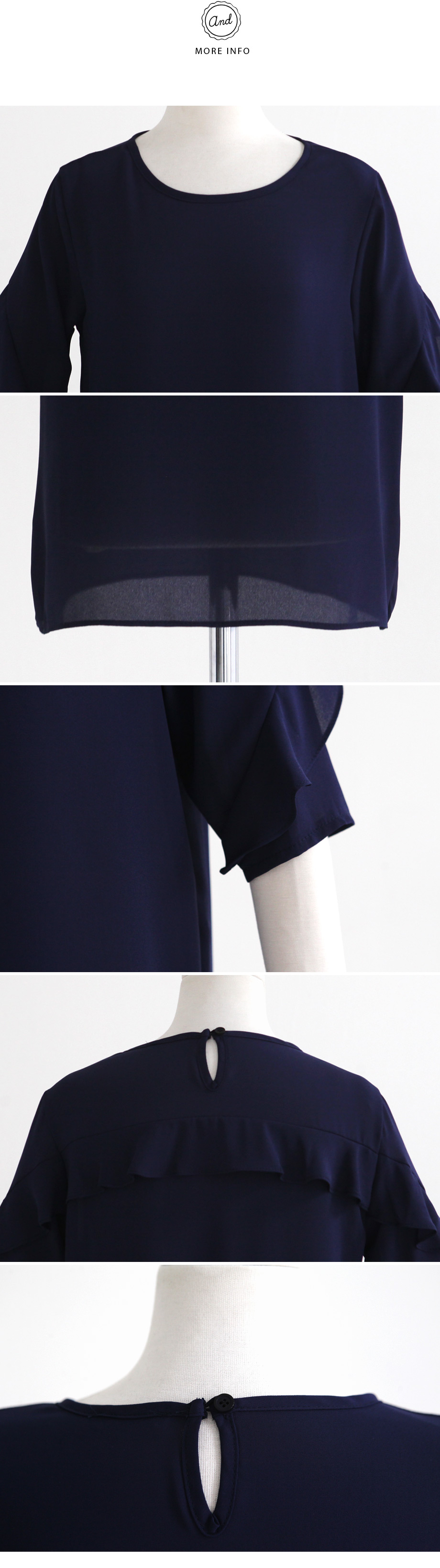 バックフリルシースルーブラウス・全4色 | DHOLIC | 詳細画像6