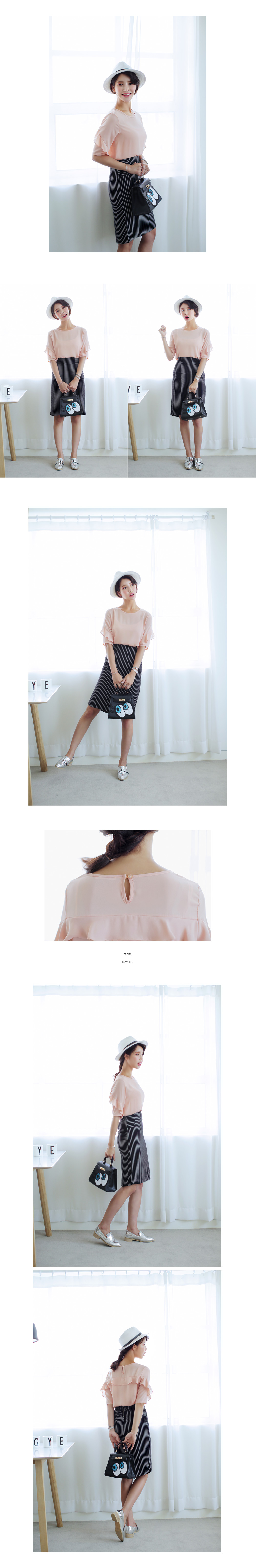 バックフリルシースルーブラウス・全4色 | DHOLIC | 詳細画像4