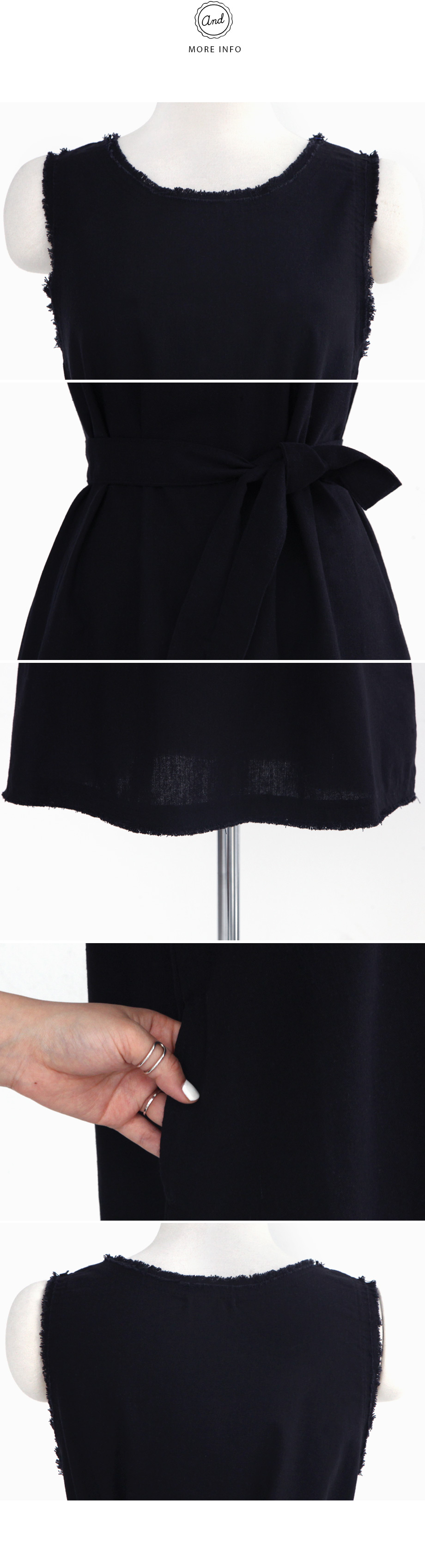 <font color=red><b>●●雑誌Scawaii!8月号掲載●●</b></font>ストラップセットAラインリネンワンピース・全2色 | DHOLIC | 詳細画像9