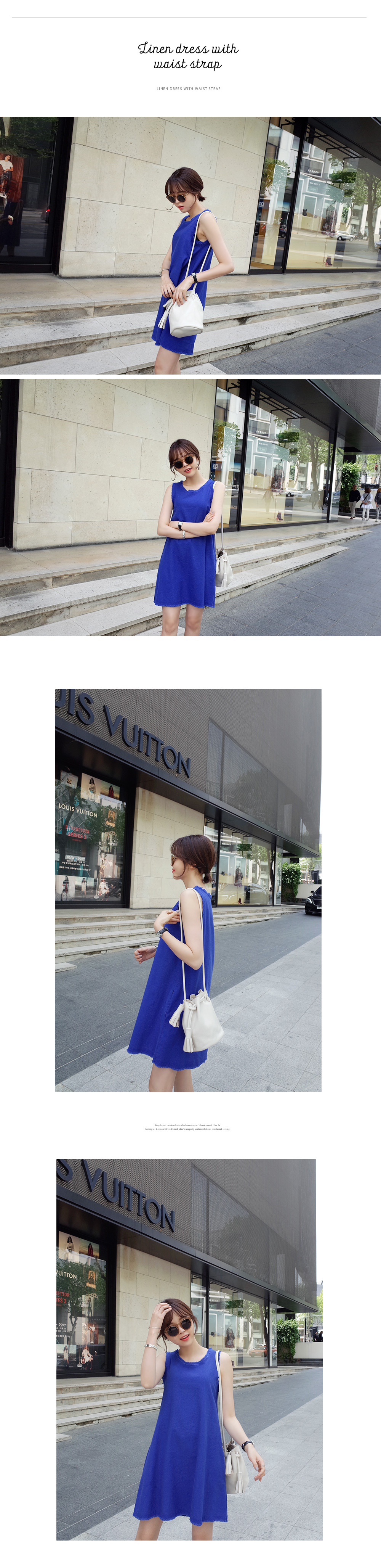 <font color=red><b>●●雑誌Scawaii!8月号掲載●●</b></font>ストラップセットAラインリネンワンピース・全2色 | DHOLIC | 詳細画像2