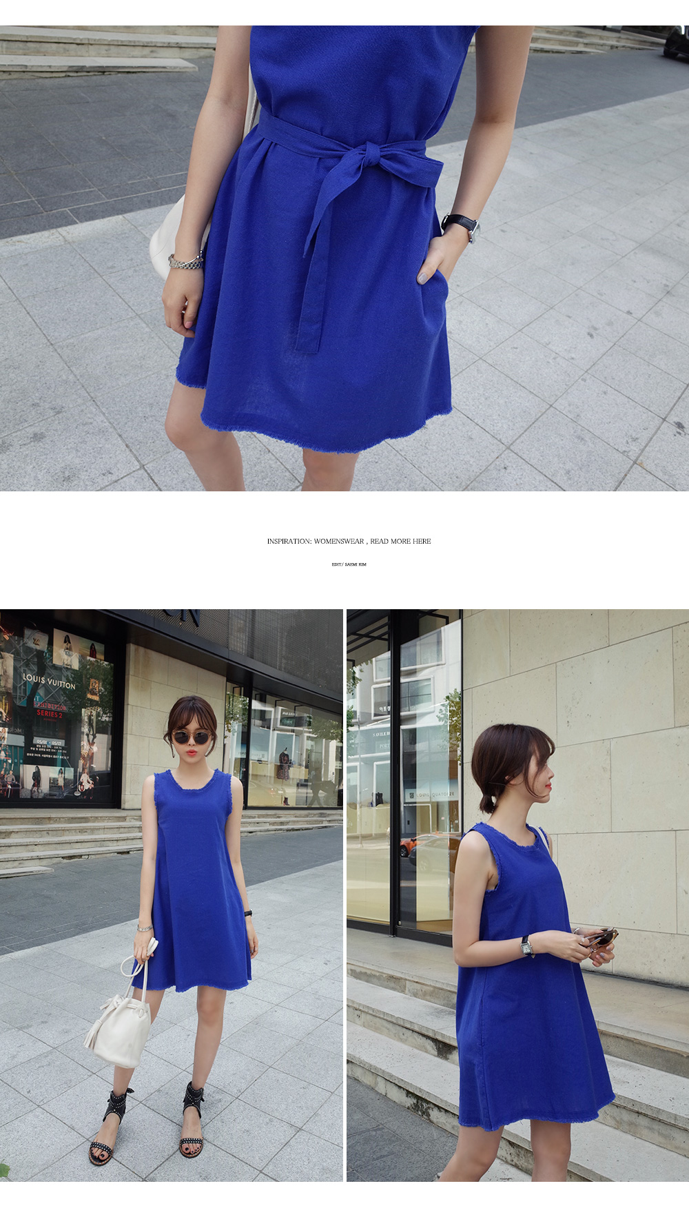 <font color=red><b>●●雑誌Scawaii!8月号掲載●●</b></font>ストラップセットAラインリネンワンピース・全2色 | DHOLIC | 詳細画像5