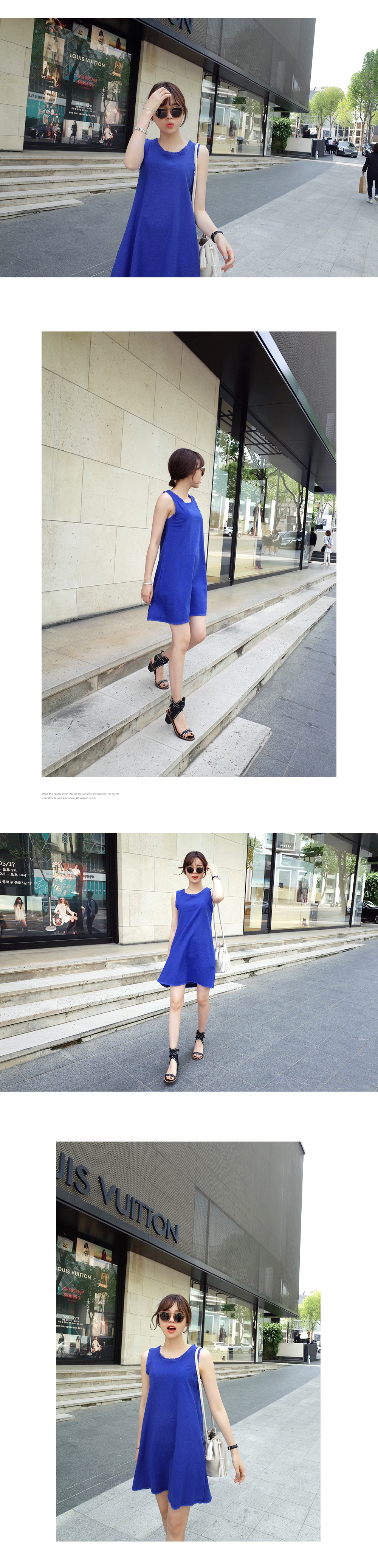 <font color=red><b>●●雑誌Scawaii!8月号掲載●●</b></font>ストラップセットAラインリネンワンピース・全2色 | DHOLIC | 詳細画像6