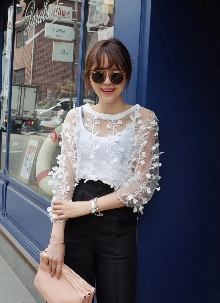 シースルーレーストップス・全1色 | DHOLIC | 詳細画像1