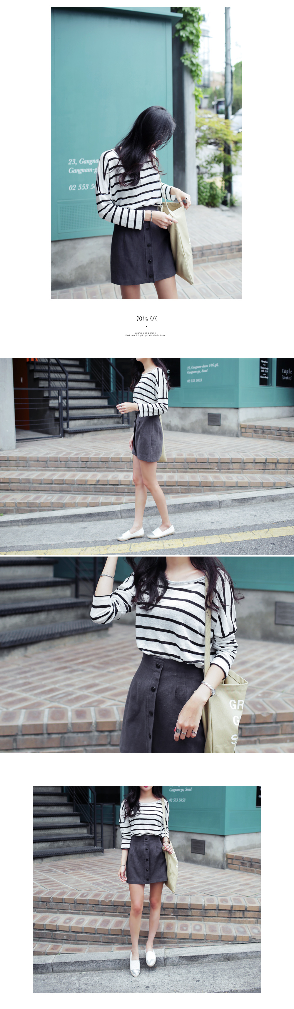 バックジッパーボタンリネンミニスカート・全3色 | DHOLIC | 詳細画像6