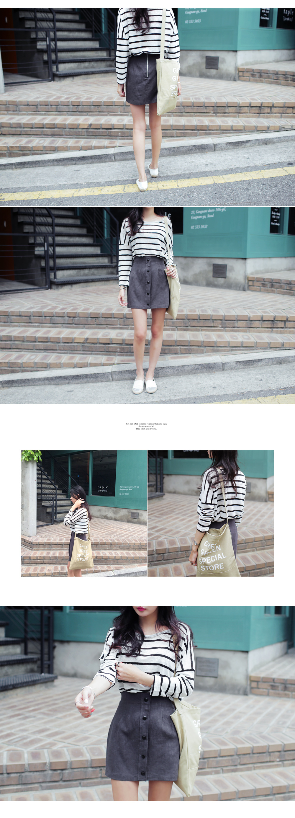 バックジッパーボタンリネンミニスカート・全3色 | DHOLIC | 詳細画像7