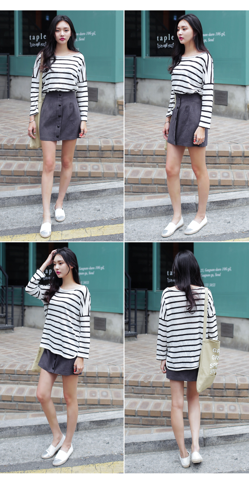 バックジッパーボタンリネンミニスカート・全3色 | DHOLIC | 詳細画像8