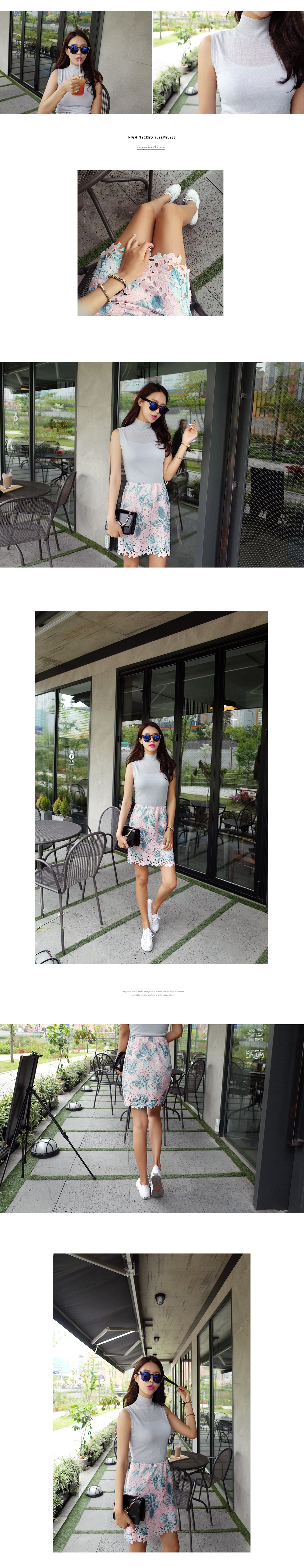 リーフプリントレースタイトスカート・全3色 | DHOLIC | 詳細画像4