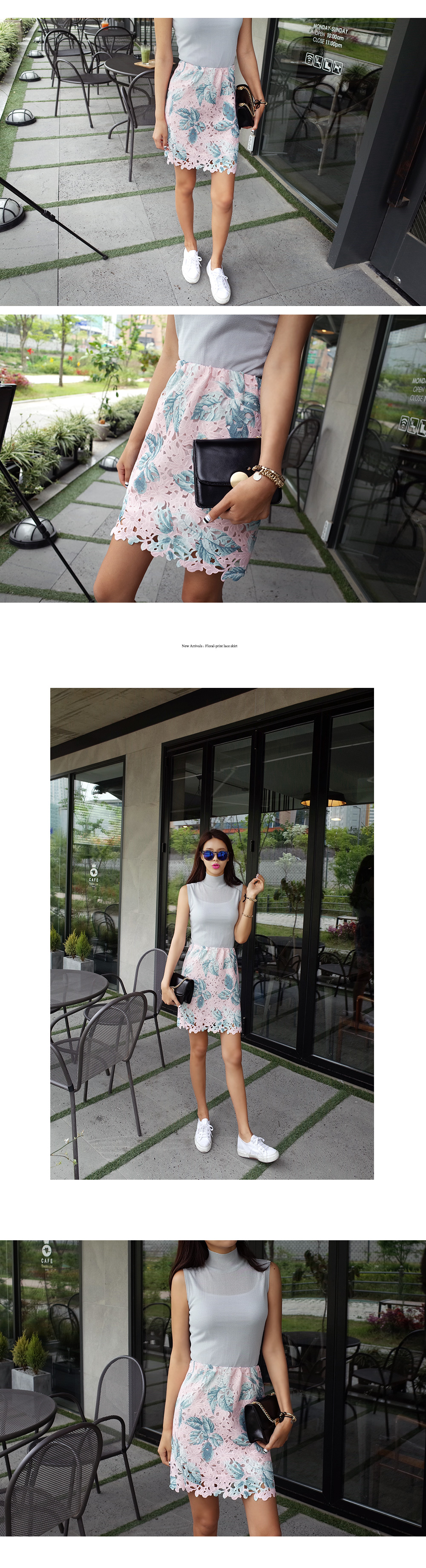 リーフプリントレースタイトスカート・全3色 | DHOLIC | 詳細画像6