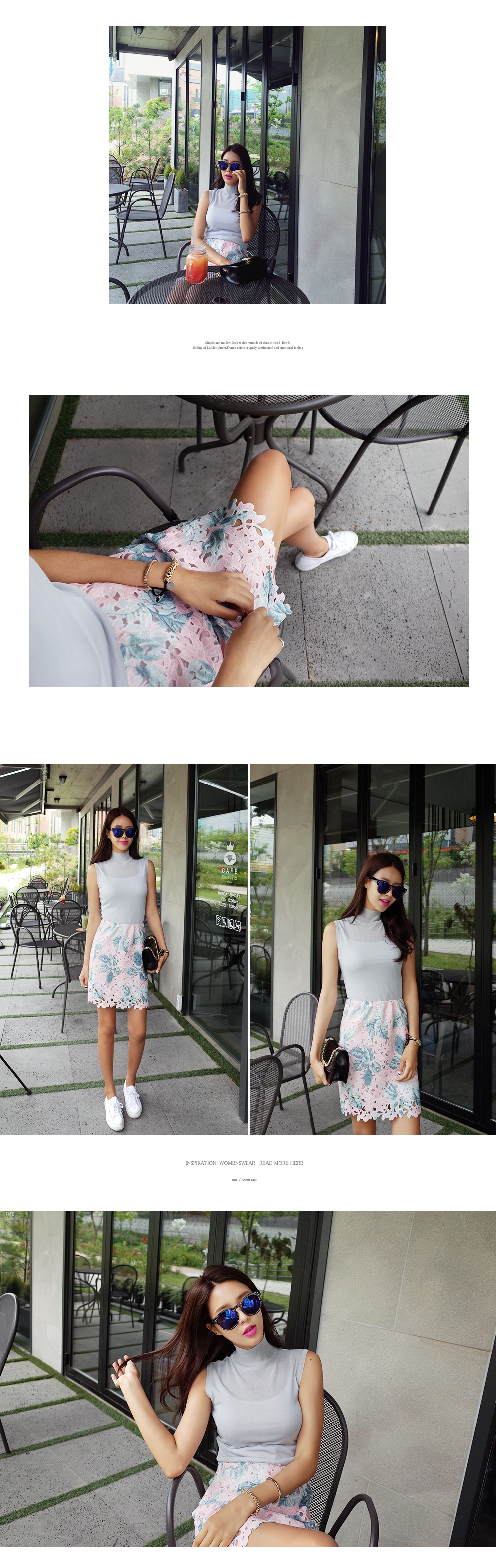 リーフプリントレースタイトスカート・全3色 | DHOLIC | 詳細画像7