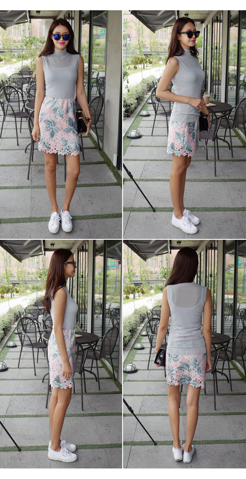 リーフプリントレースタイトスカート・全3色 | DHOLIC | 詳細画像8