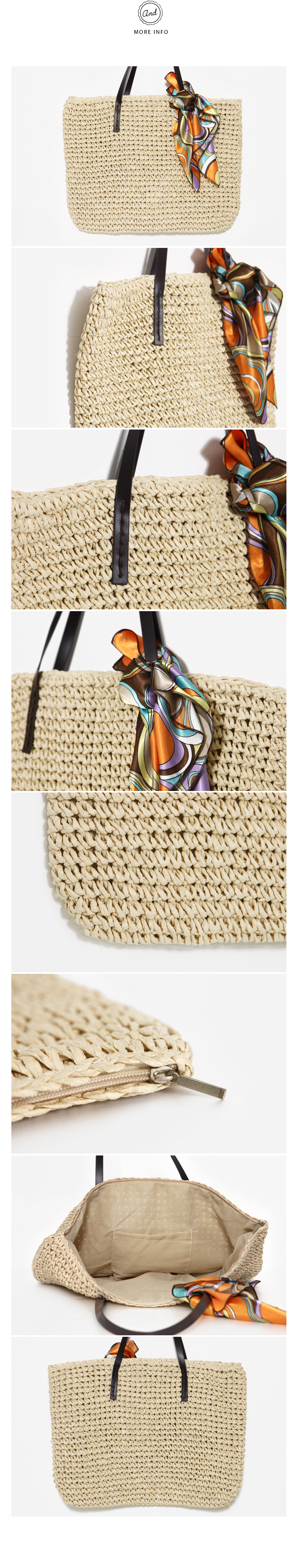 スカーフsetラフィアトートバッグ・全2色 | DHOLIC | 詳細画像15