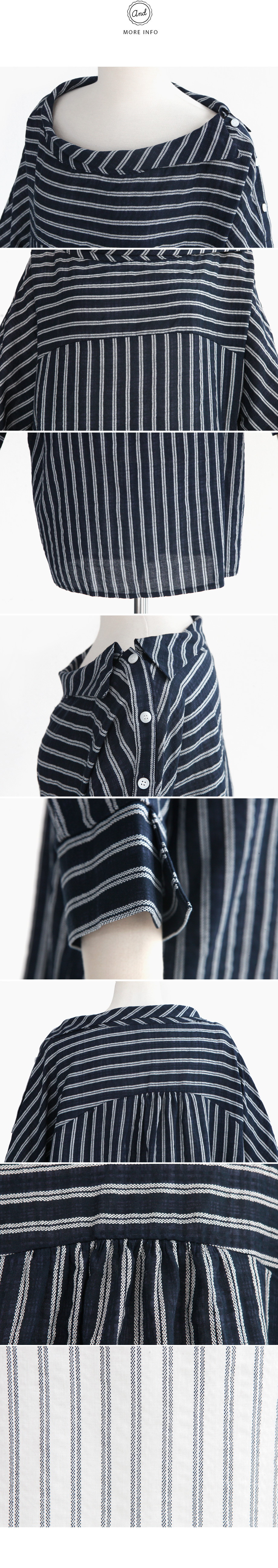 ストライプ柄アンバランスカラーロングブラウス・全2色 | DHOLIC | 詳細画像11