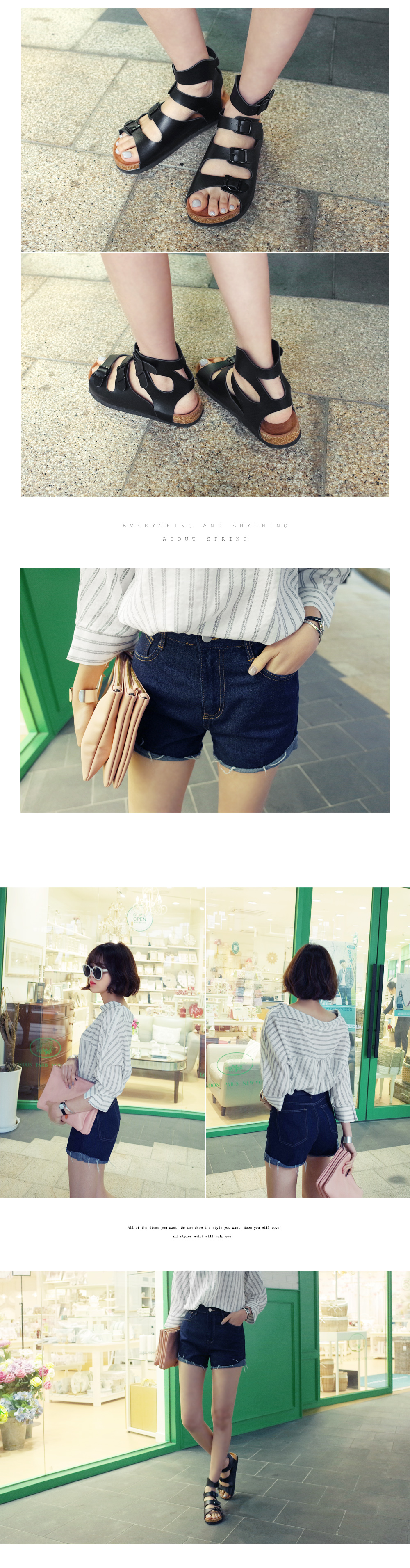 ストライプ柄アンバランスカラーロングブラウス・全2色 | DHOLIC | 詳細画像3