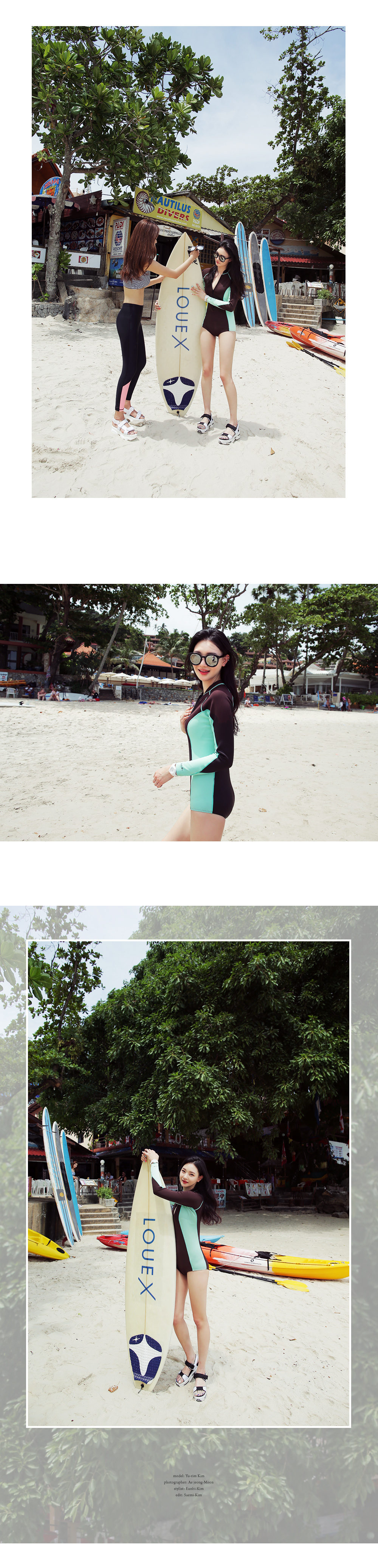 UPF50+サイドラインジップアップワンピース水着・全2色 | DHOLIC | 詳細画像12