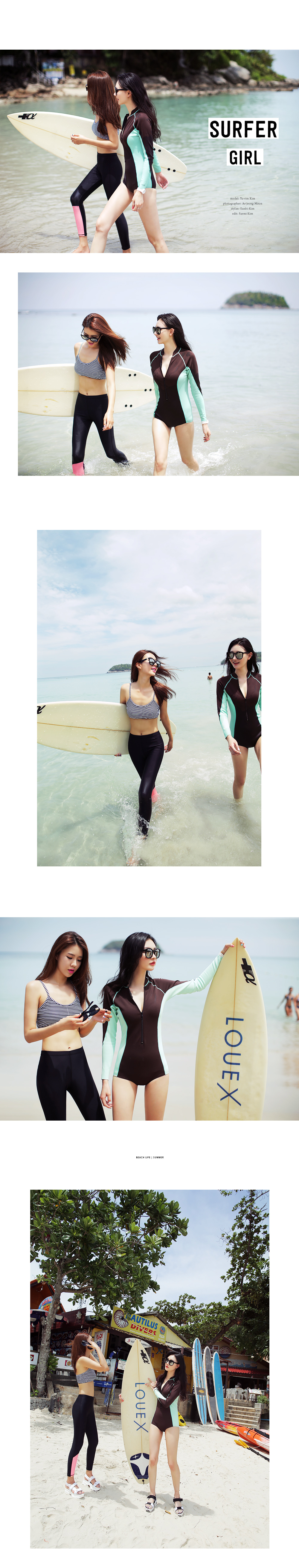 UPF50+サイドラインジップアップワンピース水着・全2色 | DHOLIC | 詳細画像3